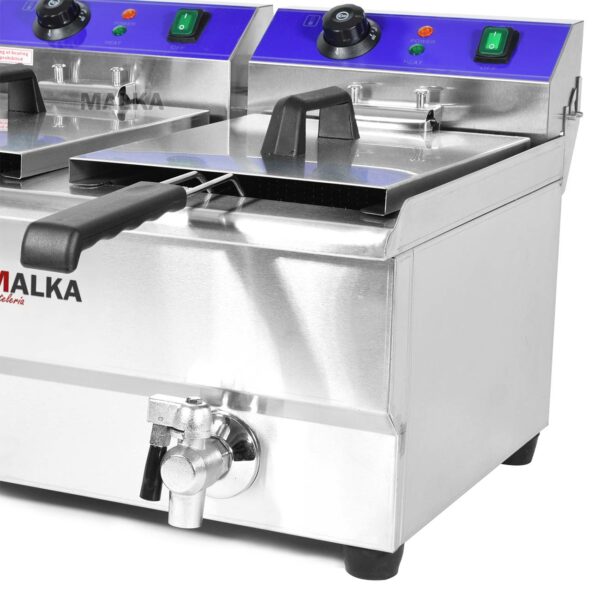 Freidora eléctrica de 12+12 litros Malka FED24 - Detalle