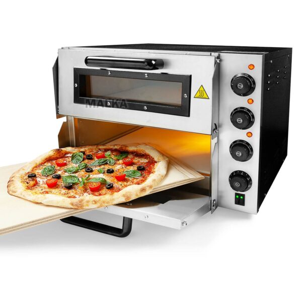 Horno de Pizza doble de 38 cm. con cocción a la piedra. Malka HPD22
