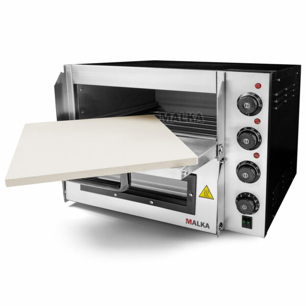 Horno de Pizza doble Horno para Pizza de 38 cm. con piedra de mármol. Malka HPD22